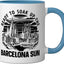 Taza Cerámica Barcelona Skyline Azul/Blanco