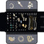 Estuche terciopelo joyas viaje 6 bolsillos PVC negro