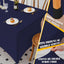 Mantel elastano azul marino 8ft ajustable para eventos