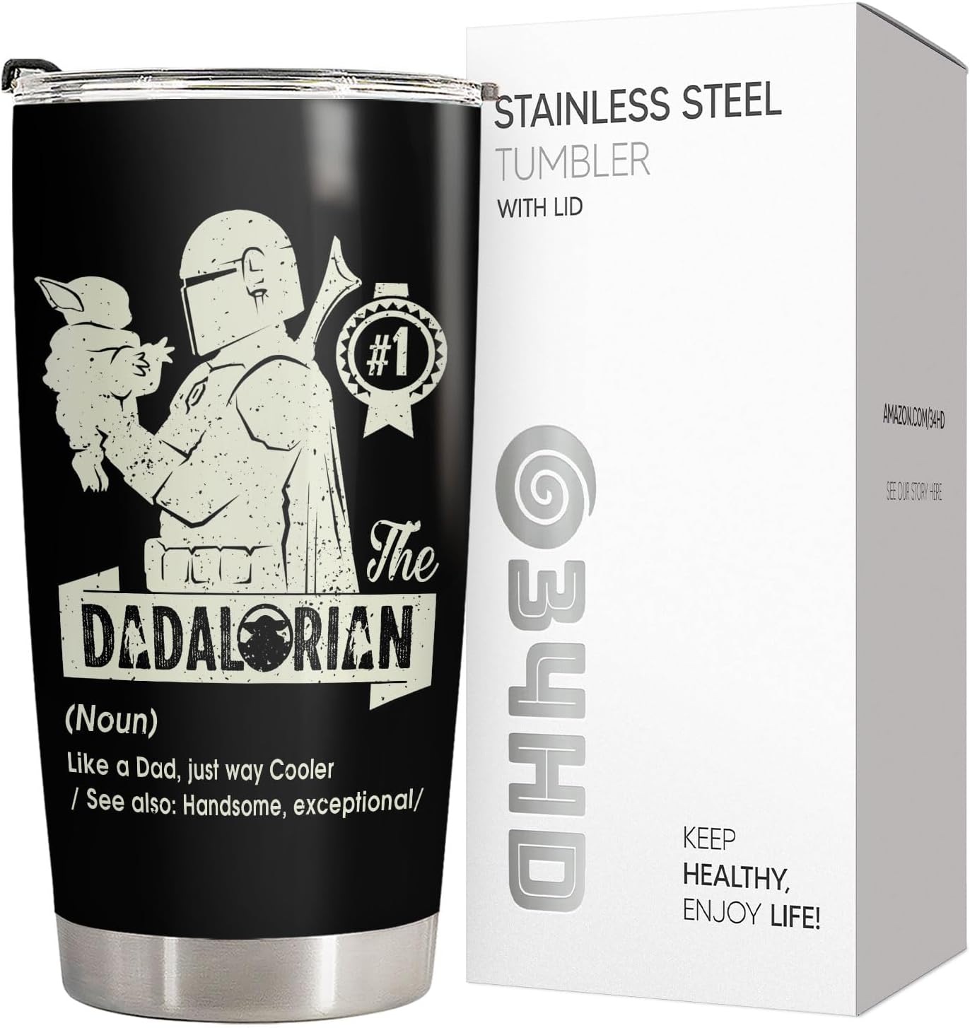 Taza acero inox Dadalorian 20oz regalo papá