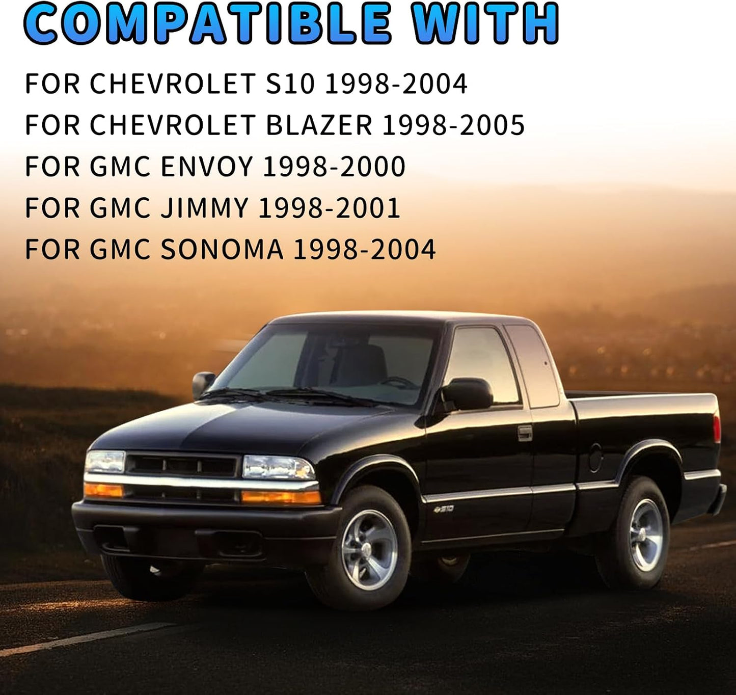 Cubierta salpicadero Chevy S10 GMC Sonoma 98-04 negro