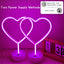 2 Letreros Neón LED Corazón Rosa USB Decoración Habitación