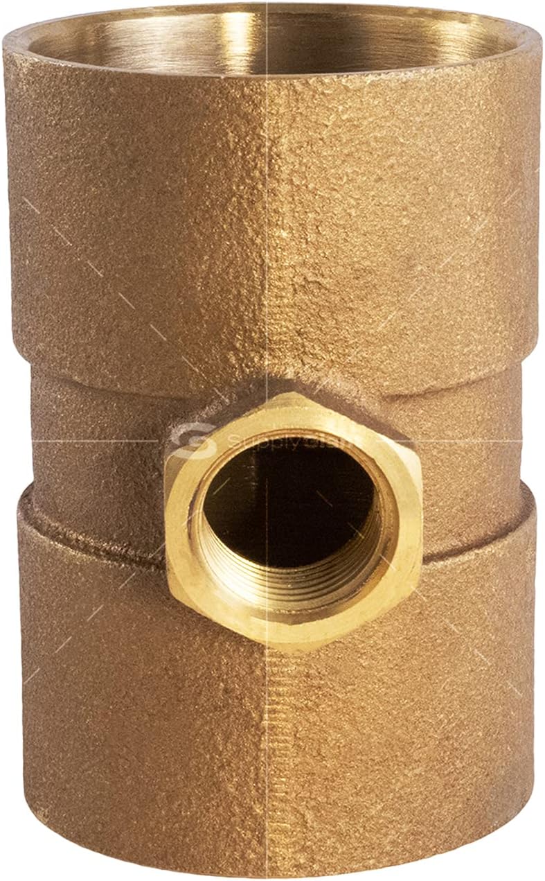 Adaptador latón sin plomo 2x2x1/2 pulg con copas soldadura