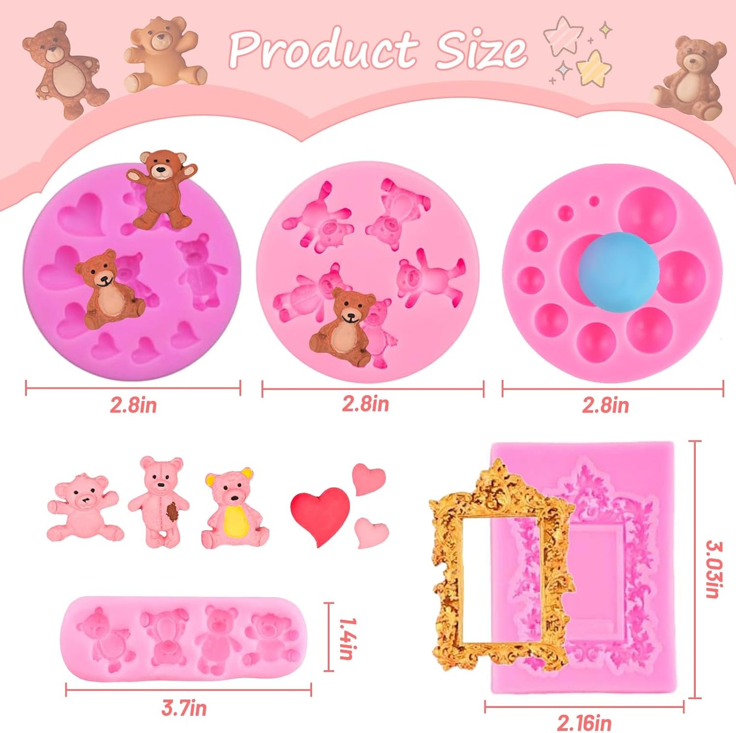 Molde de silicona para chocolate y fondant de perlas, 5 unidades