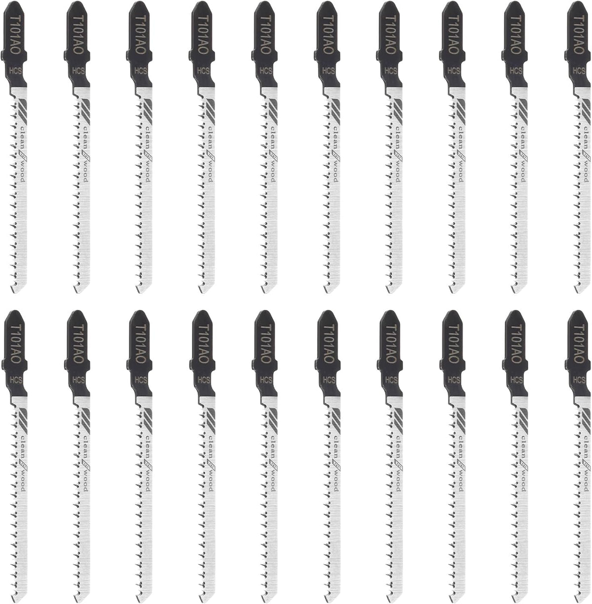 Set 20 Hojas Sierra Caladora T101AO para Madera Plástico
