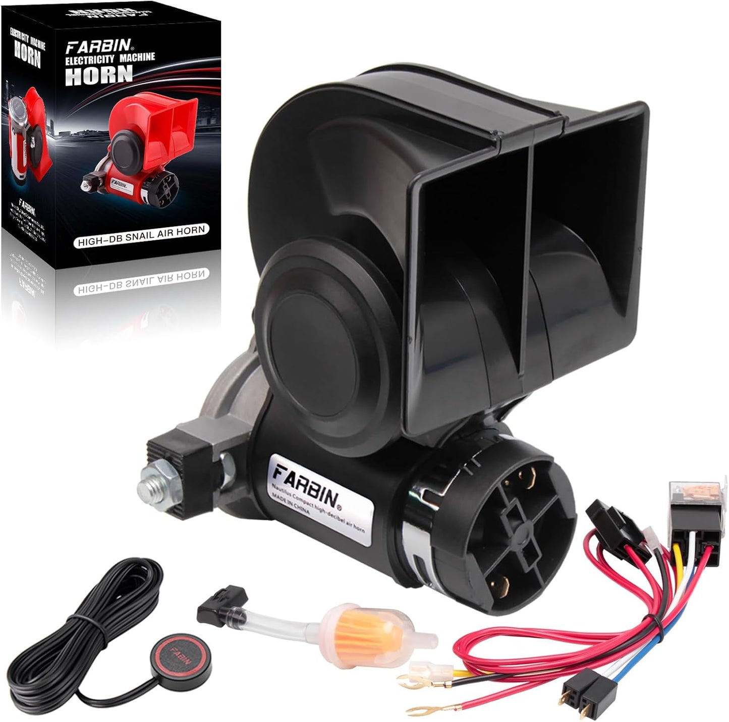 Bocina eléctrica 12v 150db para camiones y autos con botón