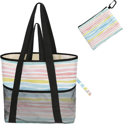 Bolso playa impermeable 8 bolsillos con cremallera plegable