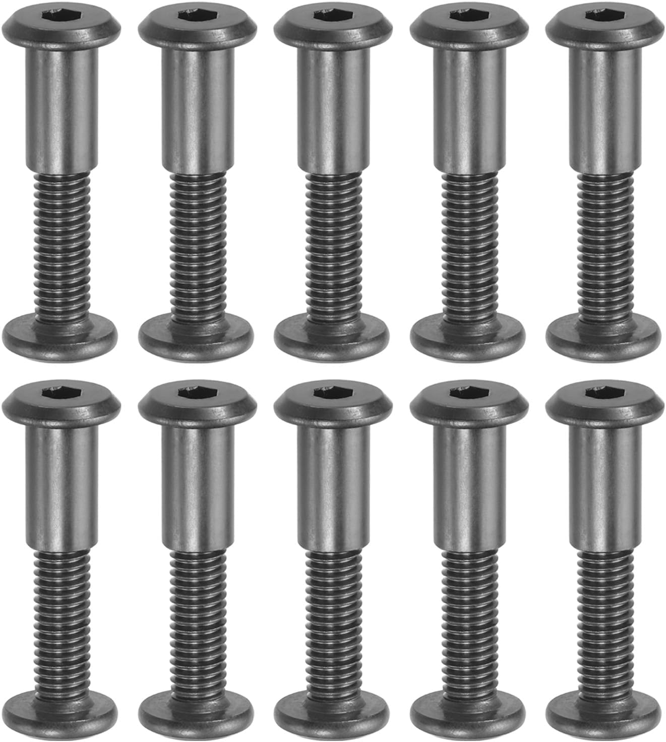 Set 10 tornillos hex 8x25 mm y tuercas 8x18 mm encaje negro
