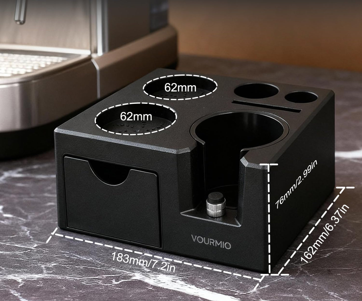Estación calibración espresso 7en1 caja organizadora negro