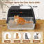 Caja arena acero inox con tapa entrada frontal XL para gatos