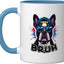 Taza Cerámica Bruh Sarcastica Perros Boston Terrier Azul Blanco