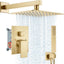 Set grifo ducha pared cabezal lluvia cuadrado 12pulg