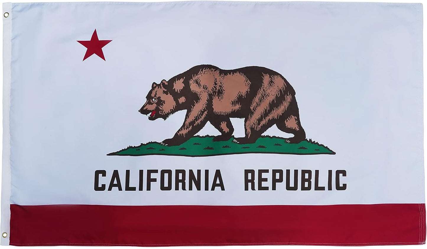 Bandera California 3x5ft doble cara con ojales latón