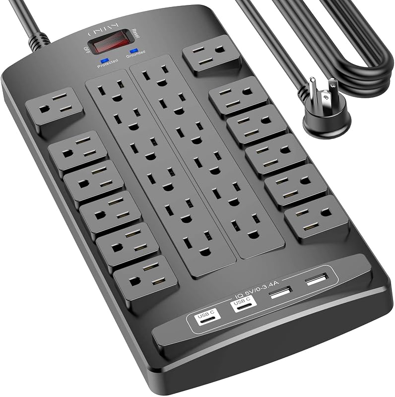Regleta sobretensión 20pulg 24 tomas 4 USB 1875W