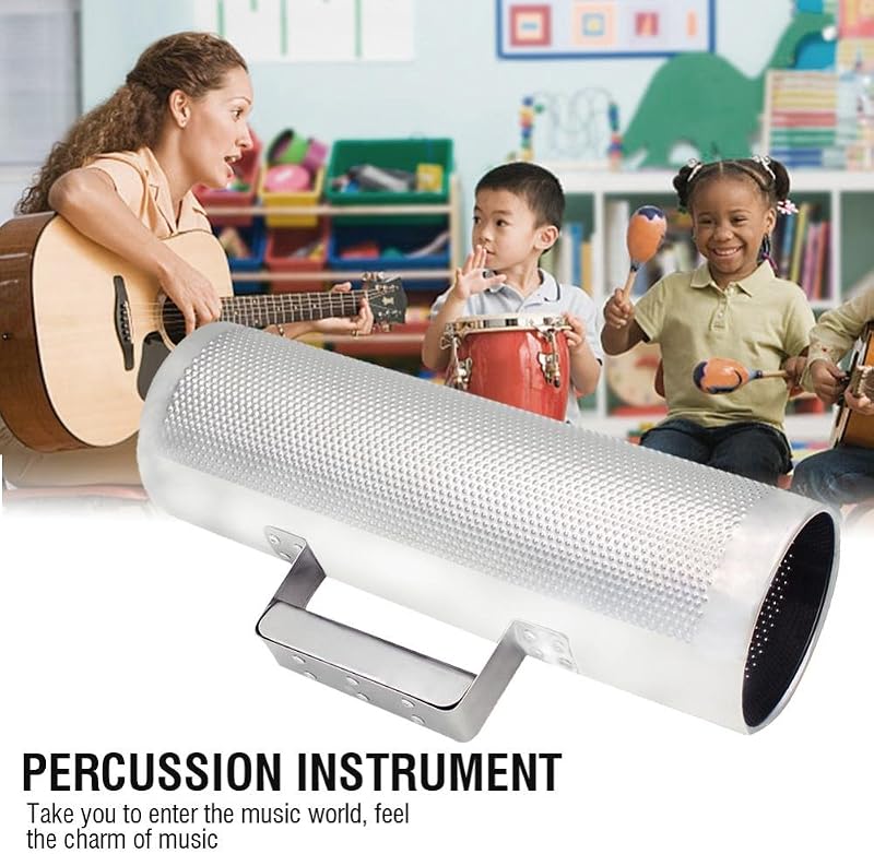 Guiro de acero inox con raspador percusión