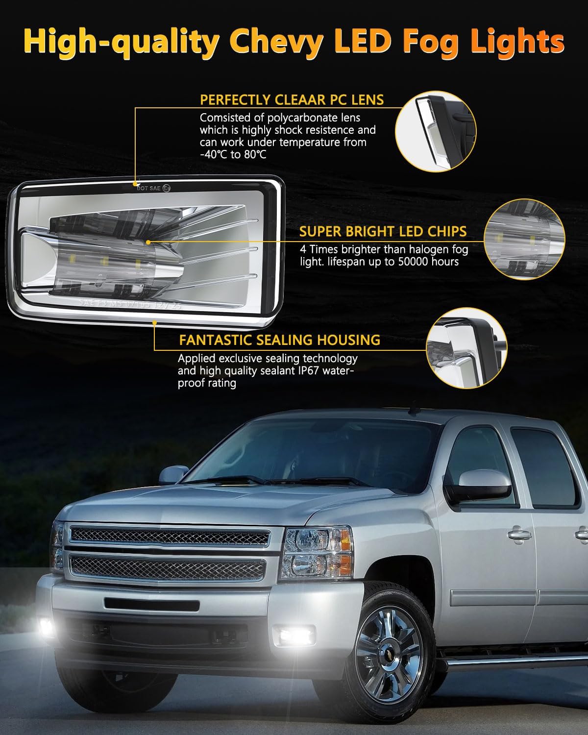 Faros antiniebla LED 5202 comp Silverado 2014