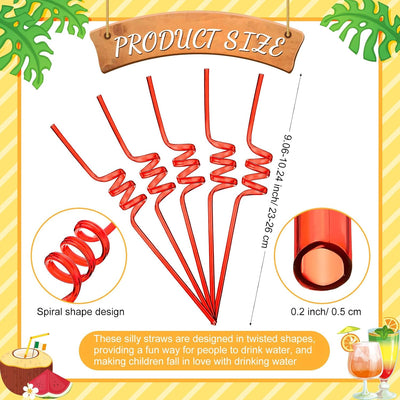 Pajitas plástico reutilizables para fiestas coloridas