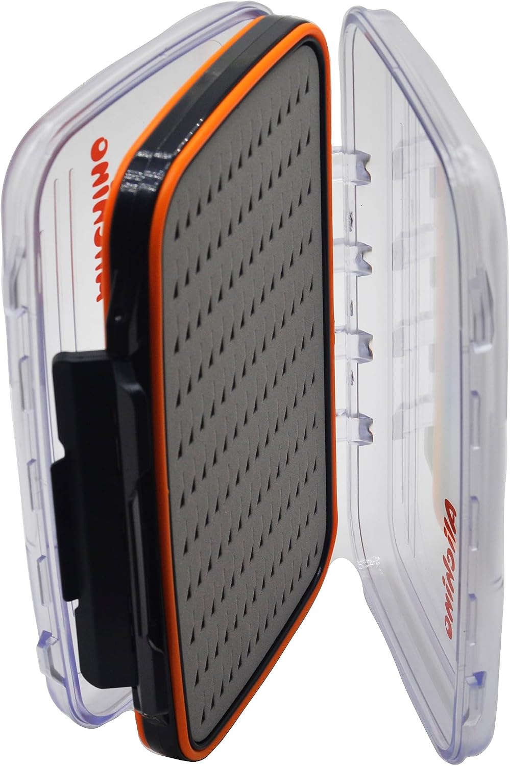 Caja mosca pesca impermeable 2 caras espuma gris 7.3x4.5pulg