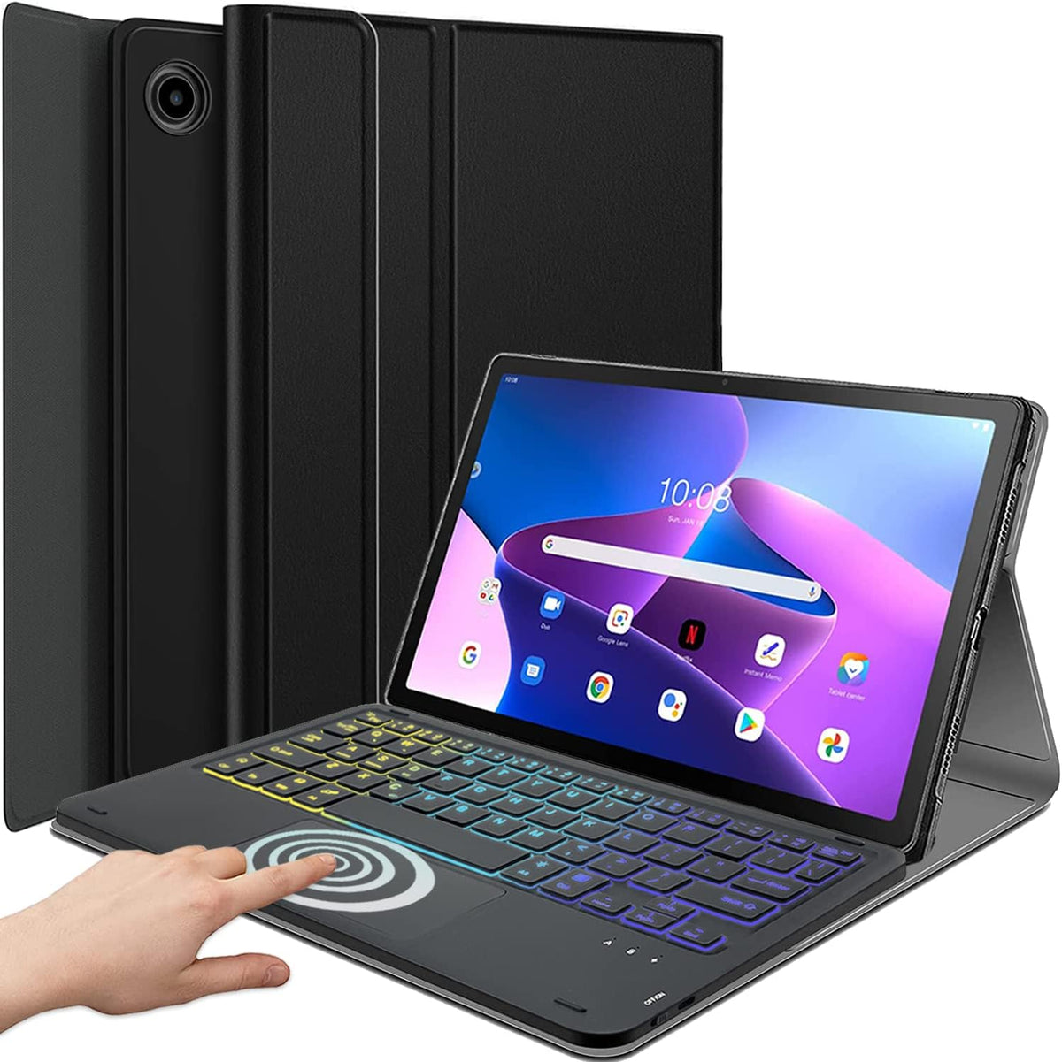 Funda teclado arcoíris para Lenovo Tab M10 Plus