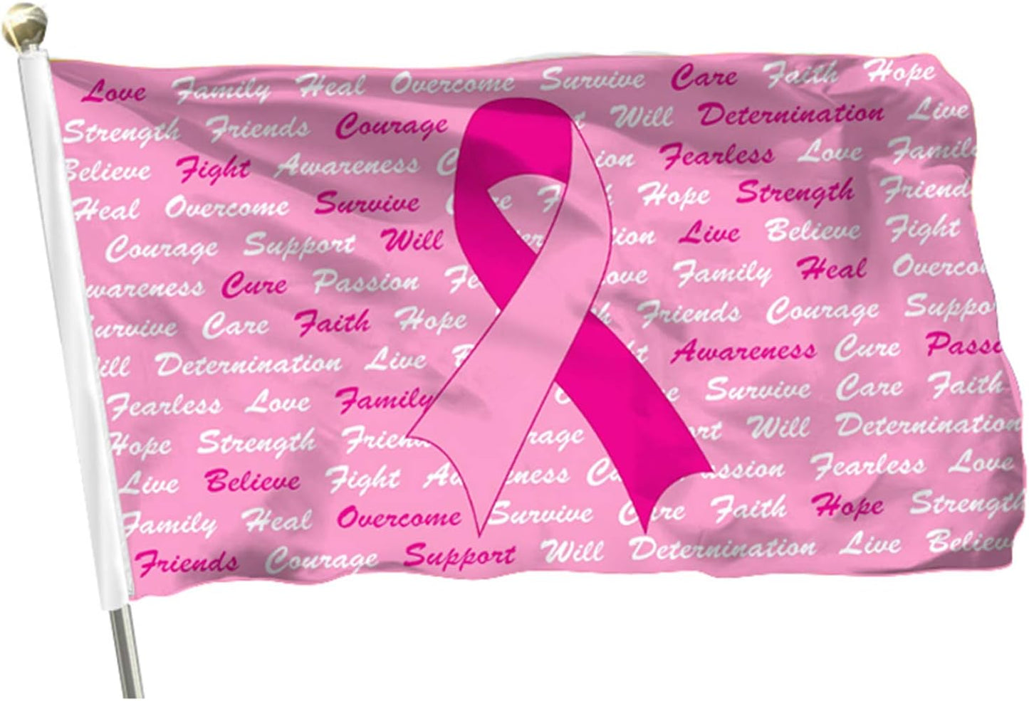 Cinta rosa poliéster 3x5ft con 2 ojales latón