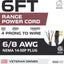 Cable STW 6/8 AWG NEMA 14-50 50A extremo abierto para cocina