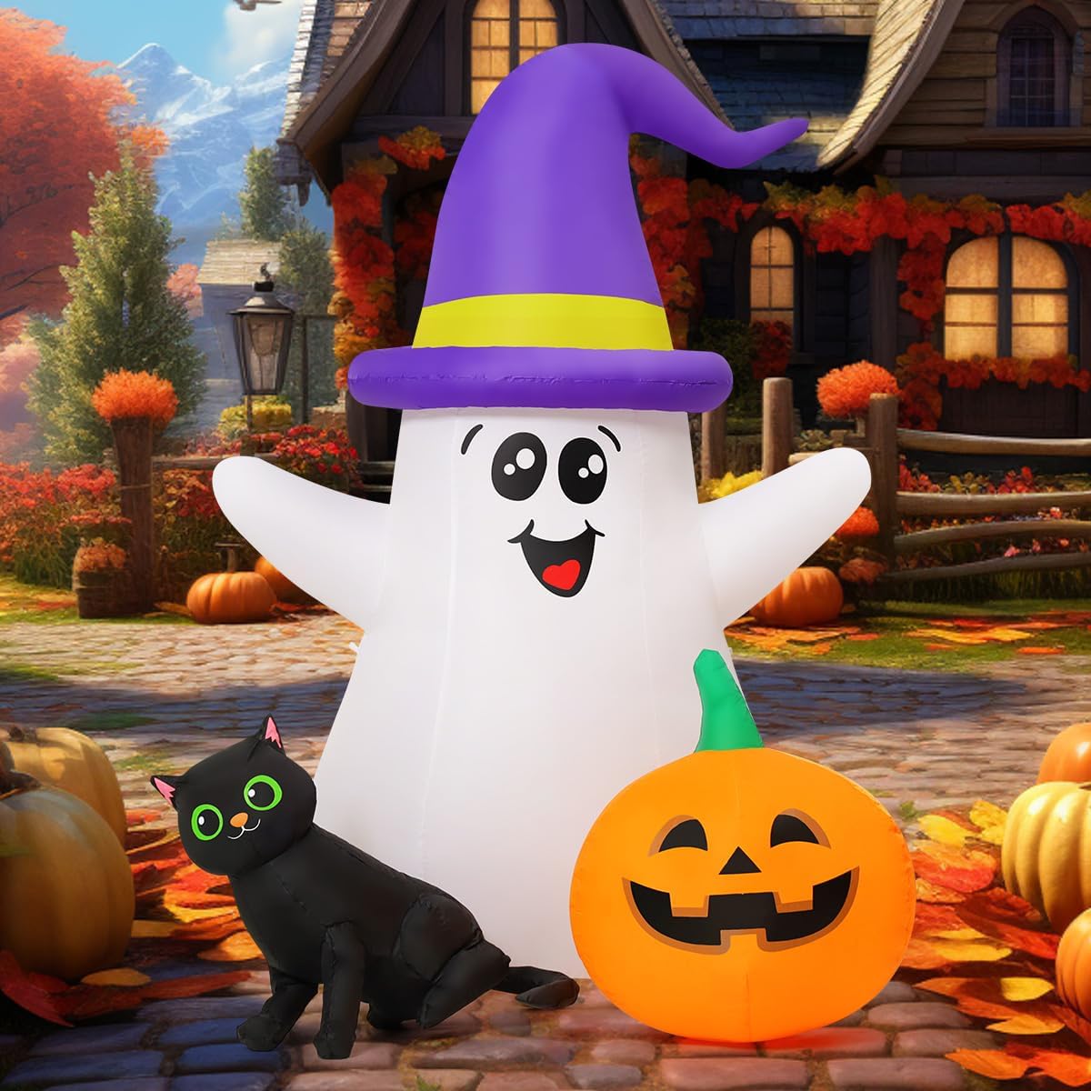 Fantasma inflable Halloween 5ft con LED para fiestas