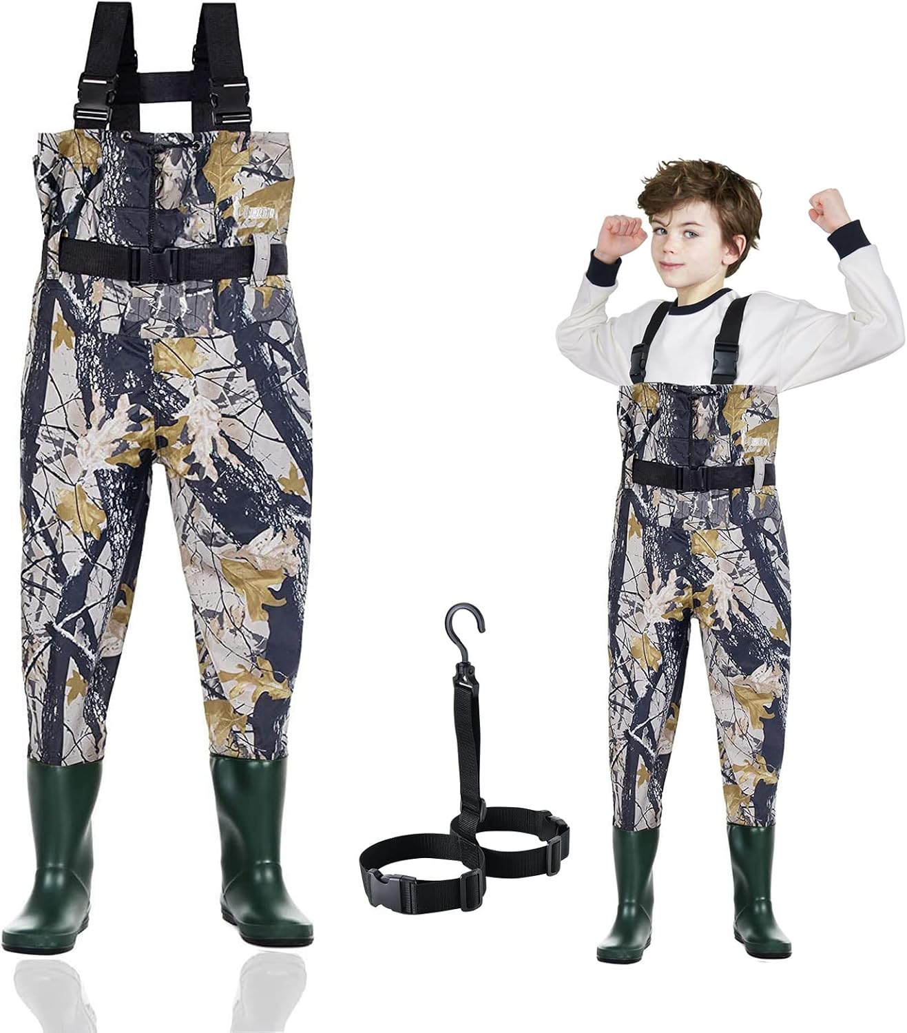 Vadeadores para niños impermeables con botas aisladas
