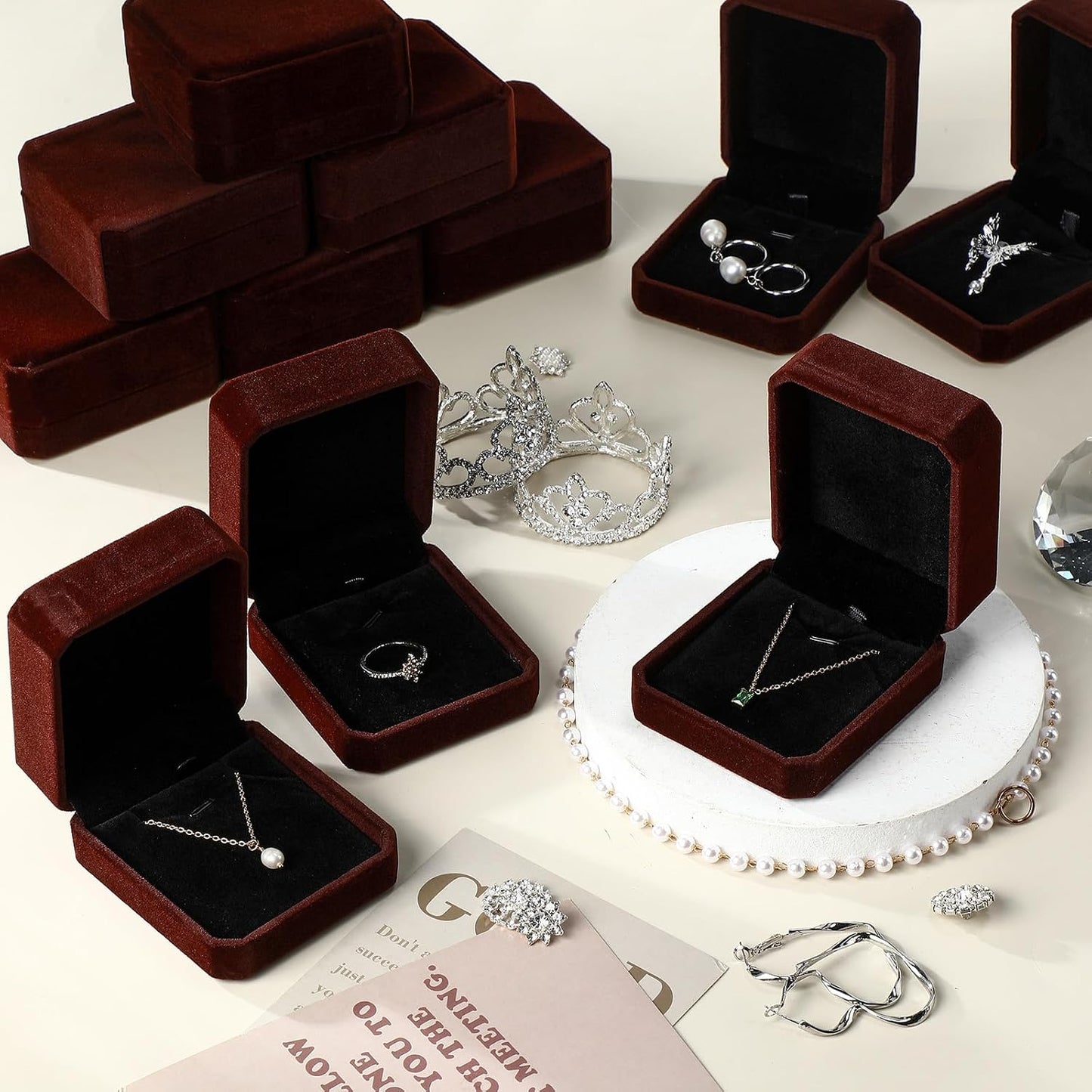24 Cajas Regalo Joyería Terciopelo Boda