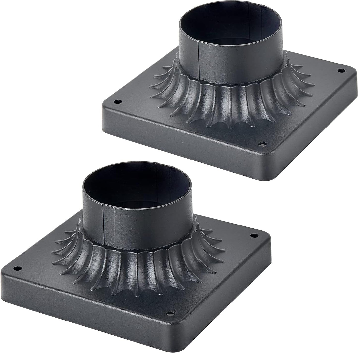 Base montaje muelle 2 adaptadores luz poste aluminio negro