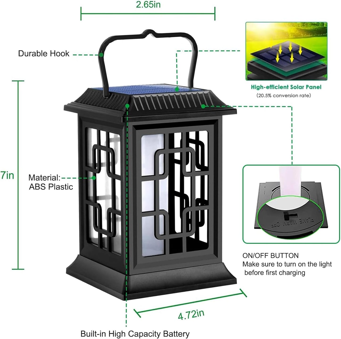Linterna solar colgante impermeable para jardín patio (4 pzas)