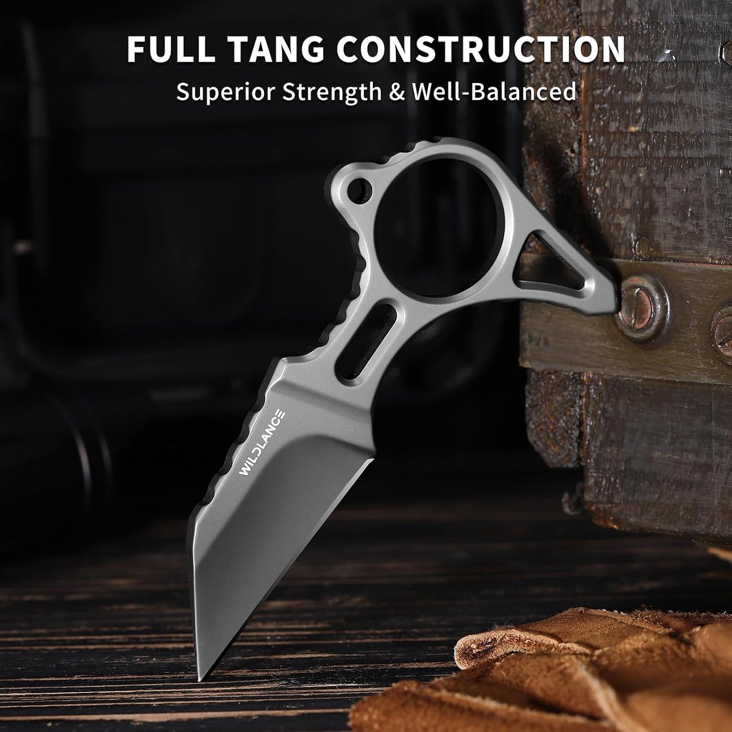 Cuchillo fijo DC53 acero tang completo para campamento