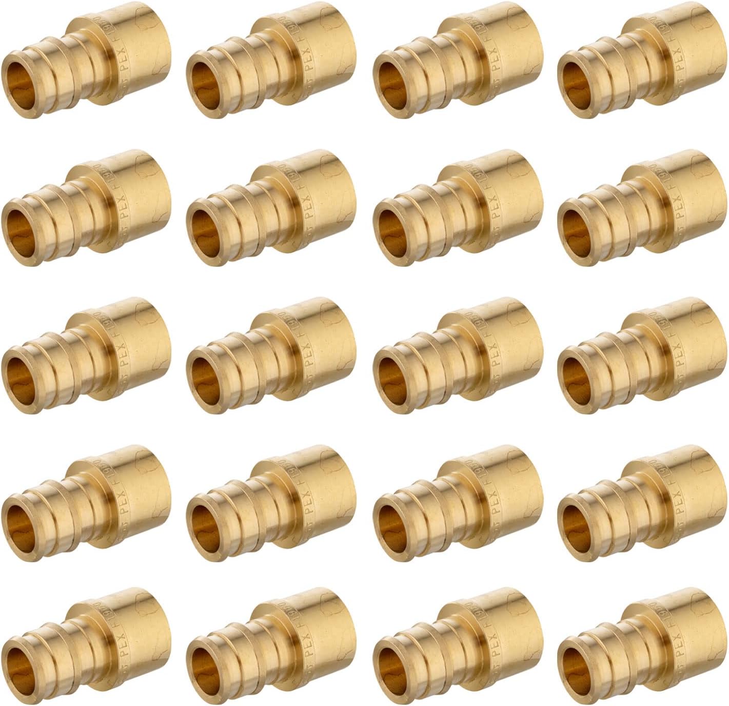 20 Adaptadores PEX A Latón 1/2x1/2 pulg F1960