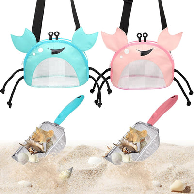 4 Pzas Pala Malla Bolsa Playa Recoger Conchas Cangrejo
