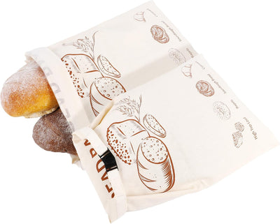 2 Pzas Bolsas Pan Algodón para Masa Madre 17x12.6pulg