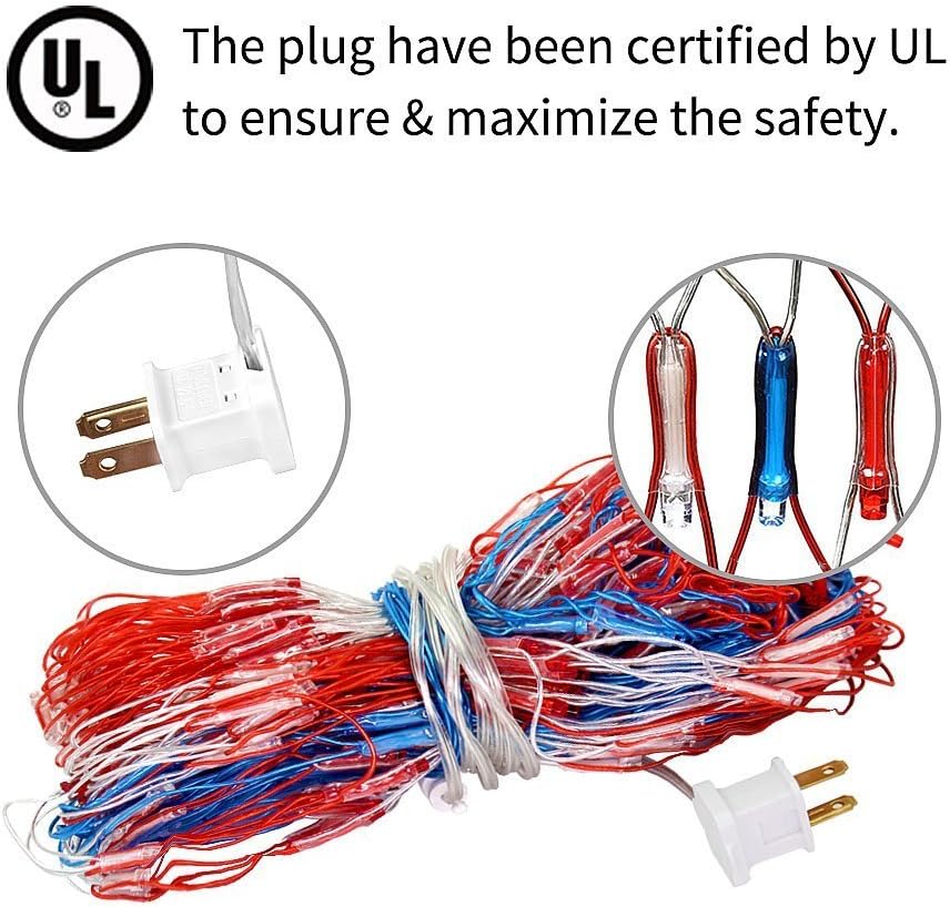 Luces LED bandera americana 420 luces 4 de julio