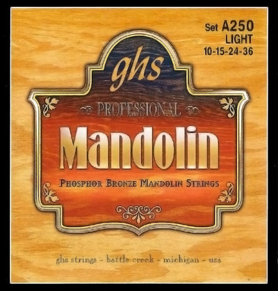 Cuerdas mandolina bronce fosforoso A250 luz .010-.038
