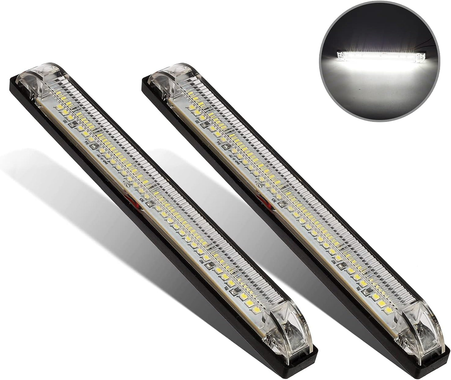 2 tiras luces LED blancas 8" 30 luces para barco camión