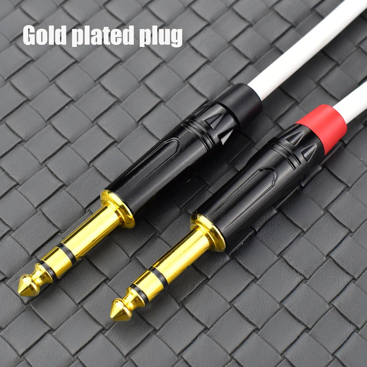 Cable XLR macho a 1/4 pulg TRS chapado oro sin ruido set 2