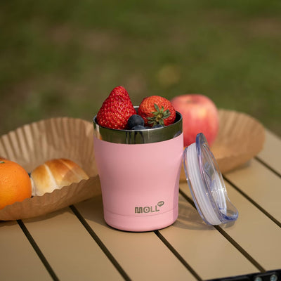 Taza niños acero inox 9oz aislada vacío tapa rosa