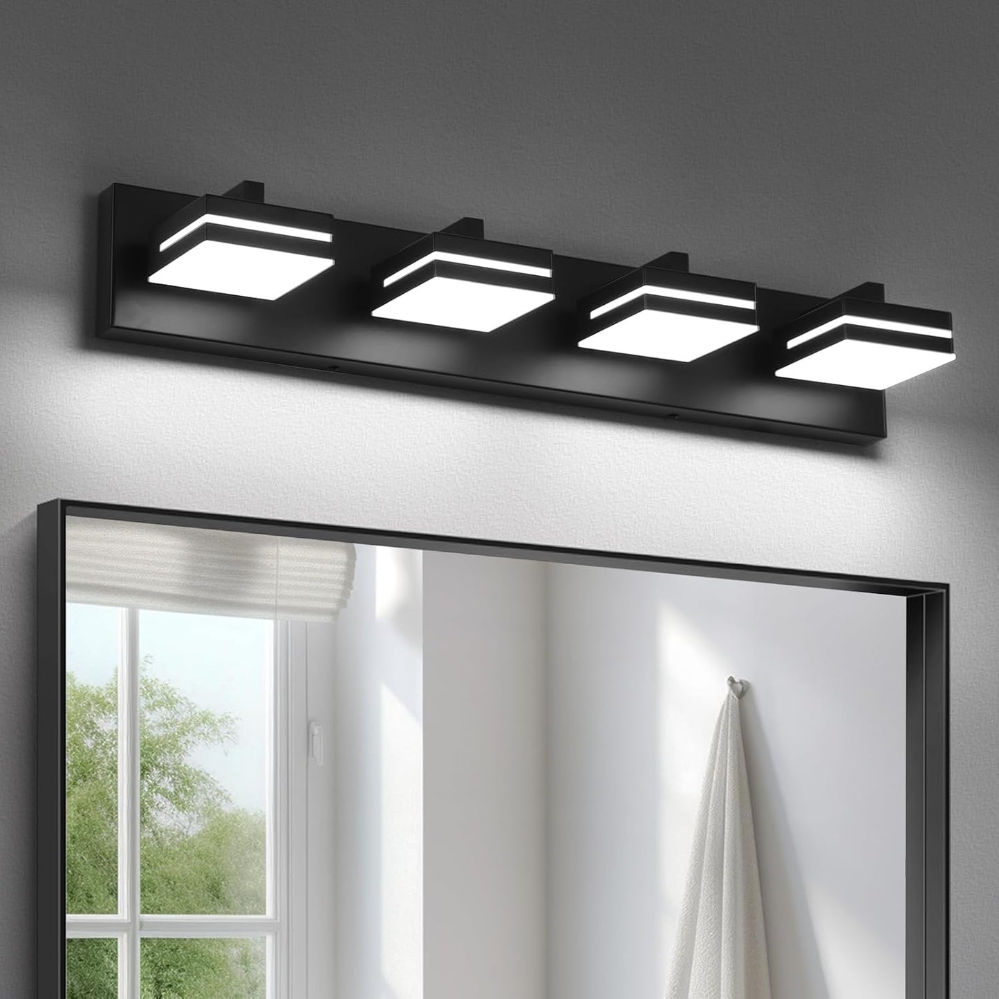 Luz tocad. baño LED 26pulg negra 5500K