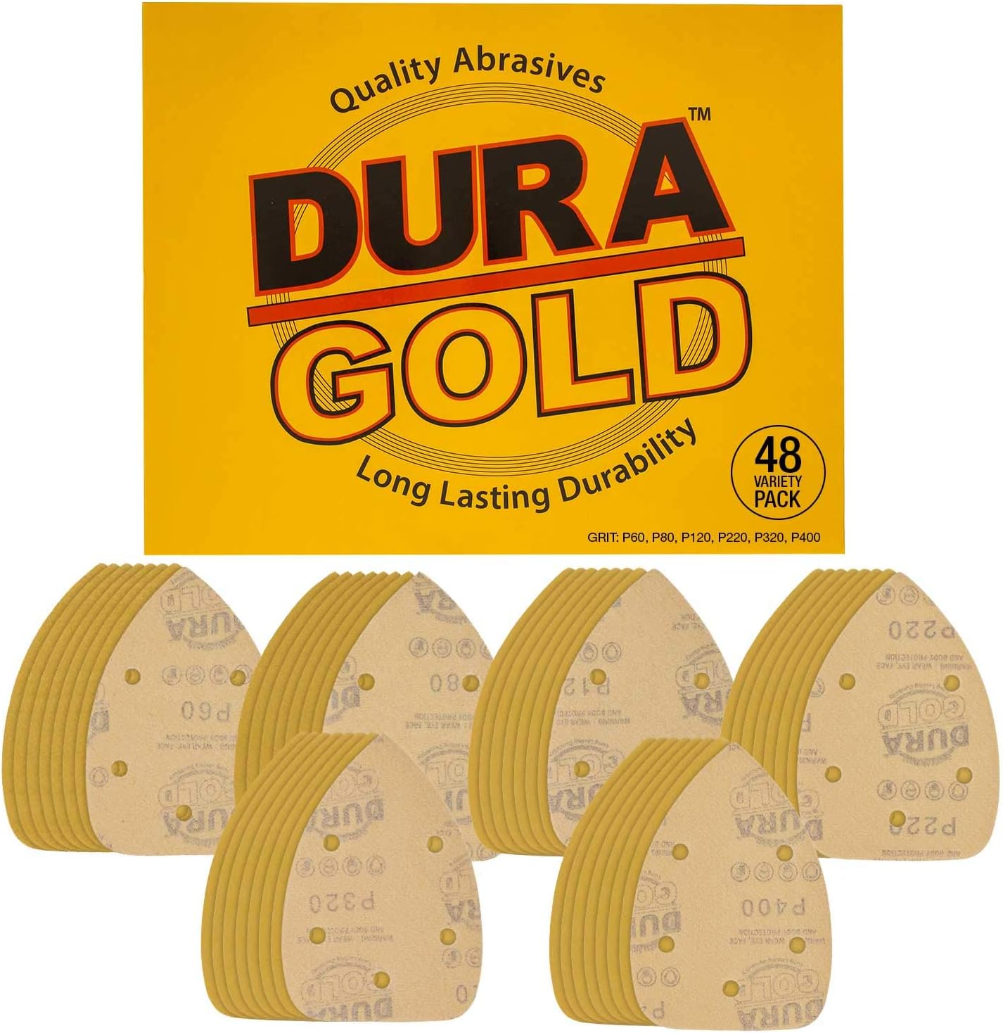 Papel lija 48 hojas grano surtido 60-400 patrón 5 agujeros
