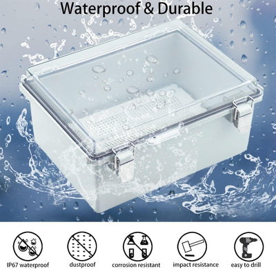 Caja conexiones ABS IP67 con pestillo inox y prensaestopas