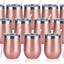 12 Pzas Vaso Vino Acero Inox Doble Pared 12oz Oro Rosa