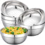 6 Pzas Cuencos Acero Inox 7pulg 52.4oz Doble Pared Apilables