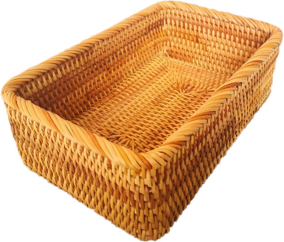 Cesta mimbre rectangular para servir y organizar