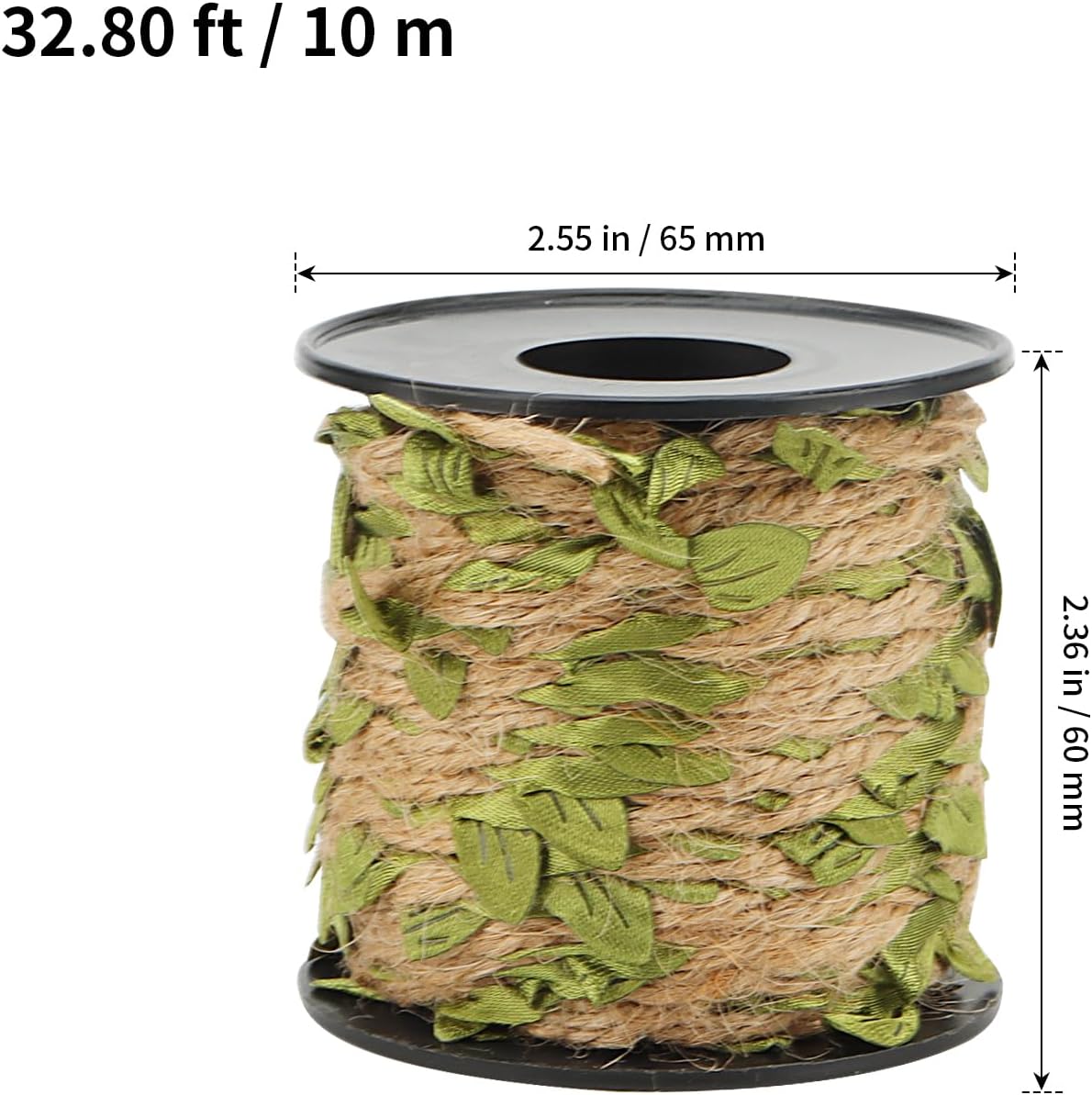 10 Rollos Cinta Arpillera 33" Hojas Verdes para Bodas