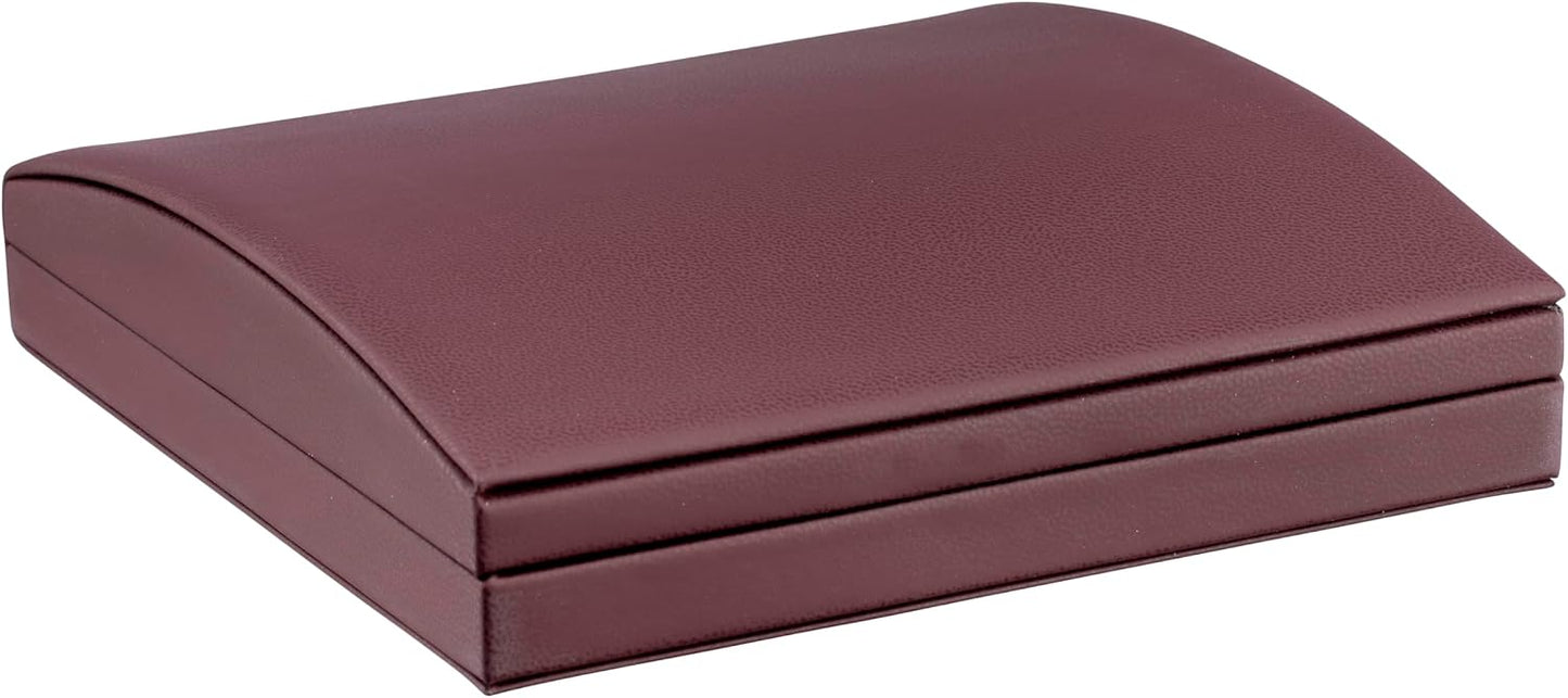 Caja collar lujo cuero estuche elegante ribete crema