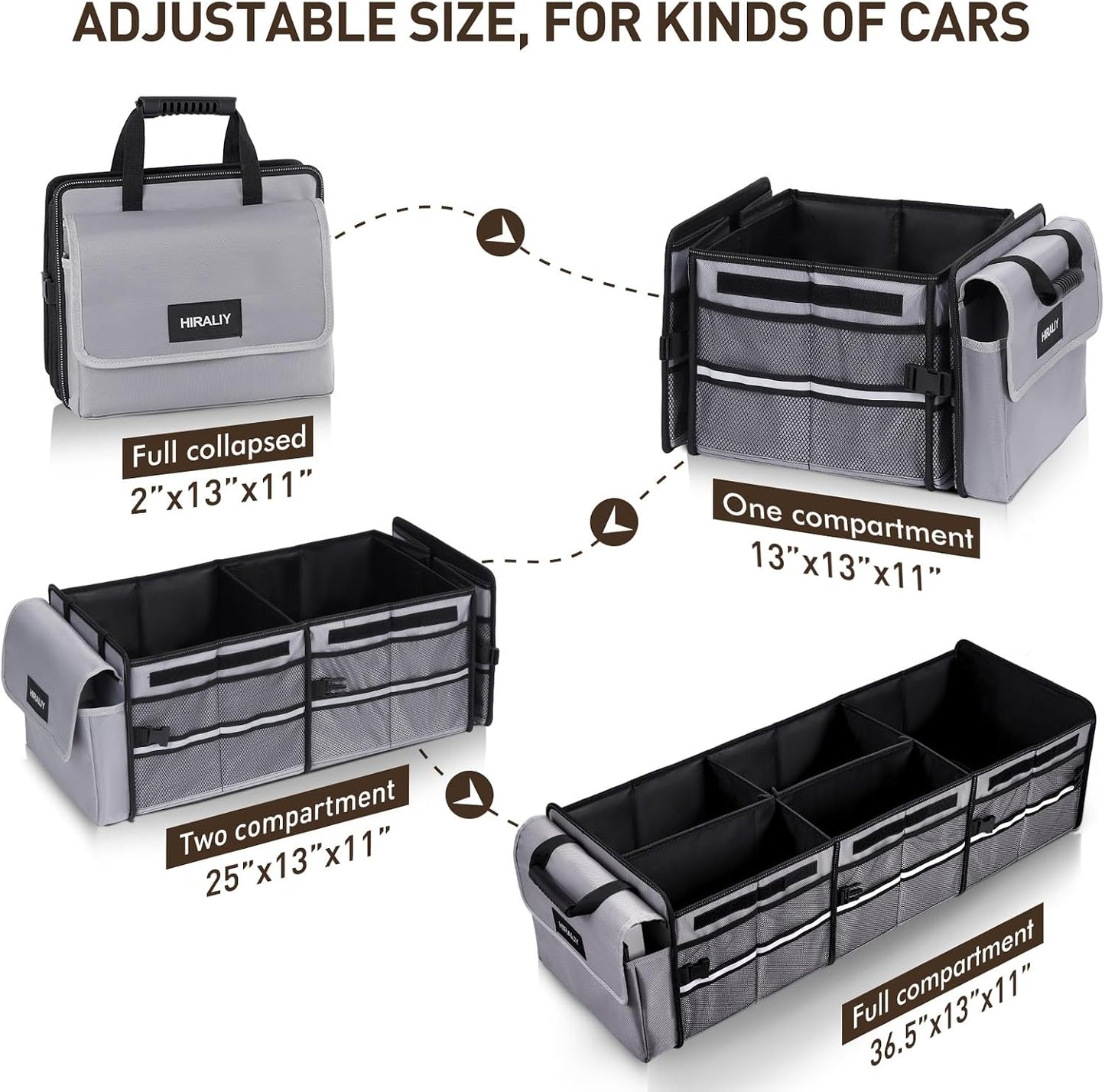Organiz. maletero 4en1 con bolsa enfriadora plegable coche