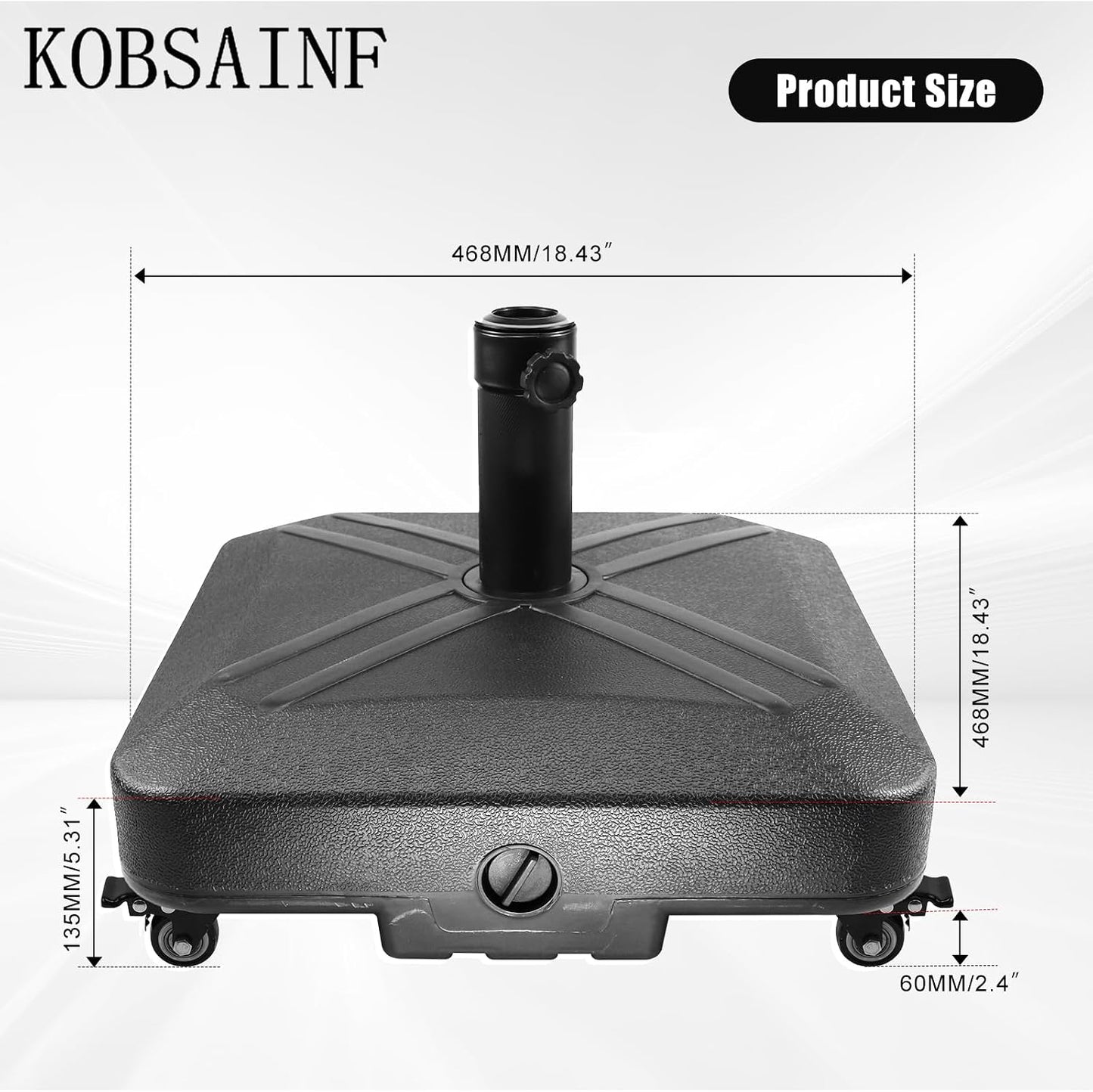 Base soporte sombrilla patio con ruedas bloqueo 125lb