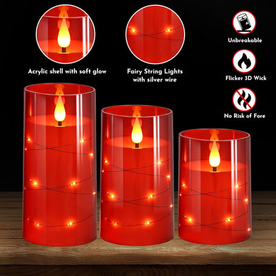 Velas LED parpadeantes con luces estrellas control remoto